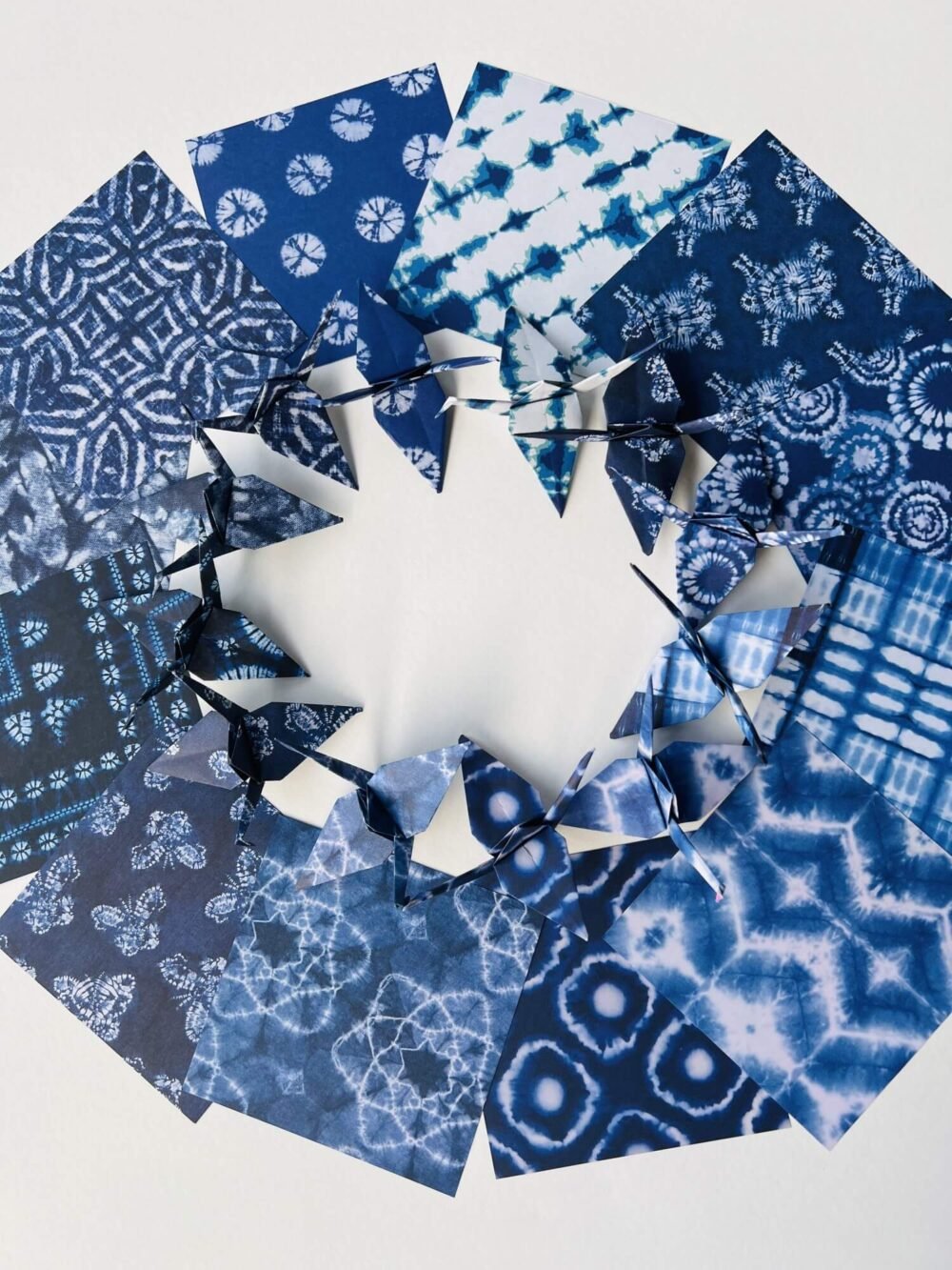 100 Hand-Folded Japanese Shibori Origami Cranes