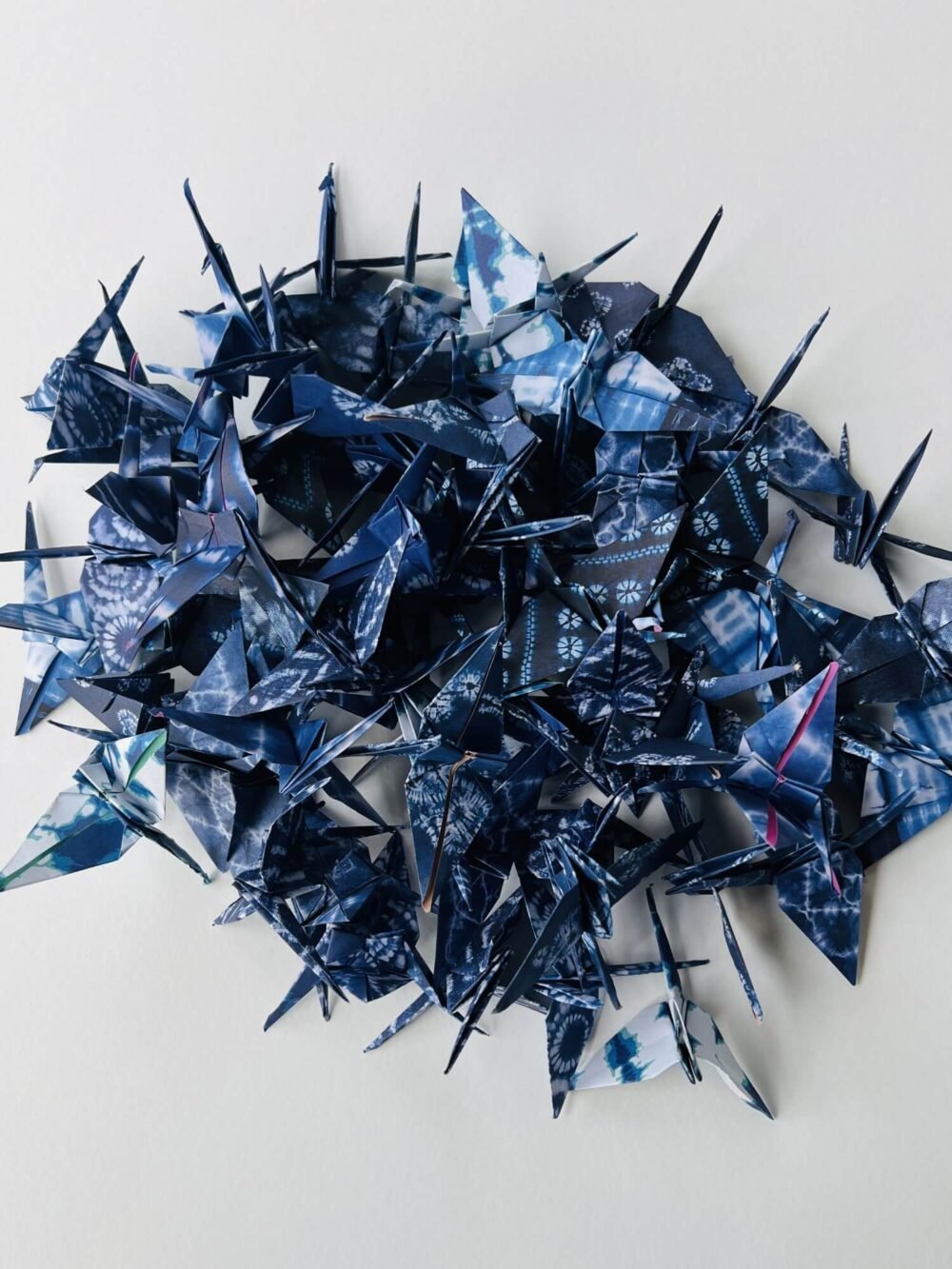 100 Hand-Folded Japanese Shibori Origami Cranes