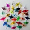 100 Multi-Color Origami Paper Cranes - Handmade Decorations for Crafts and Home Decor