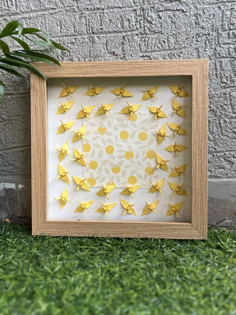 3D Yellow Origami Crane Wall Art