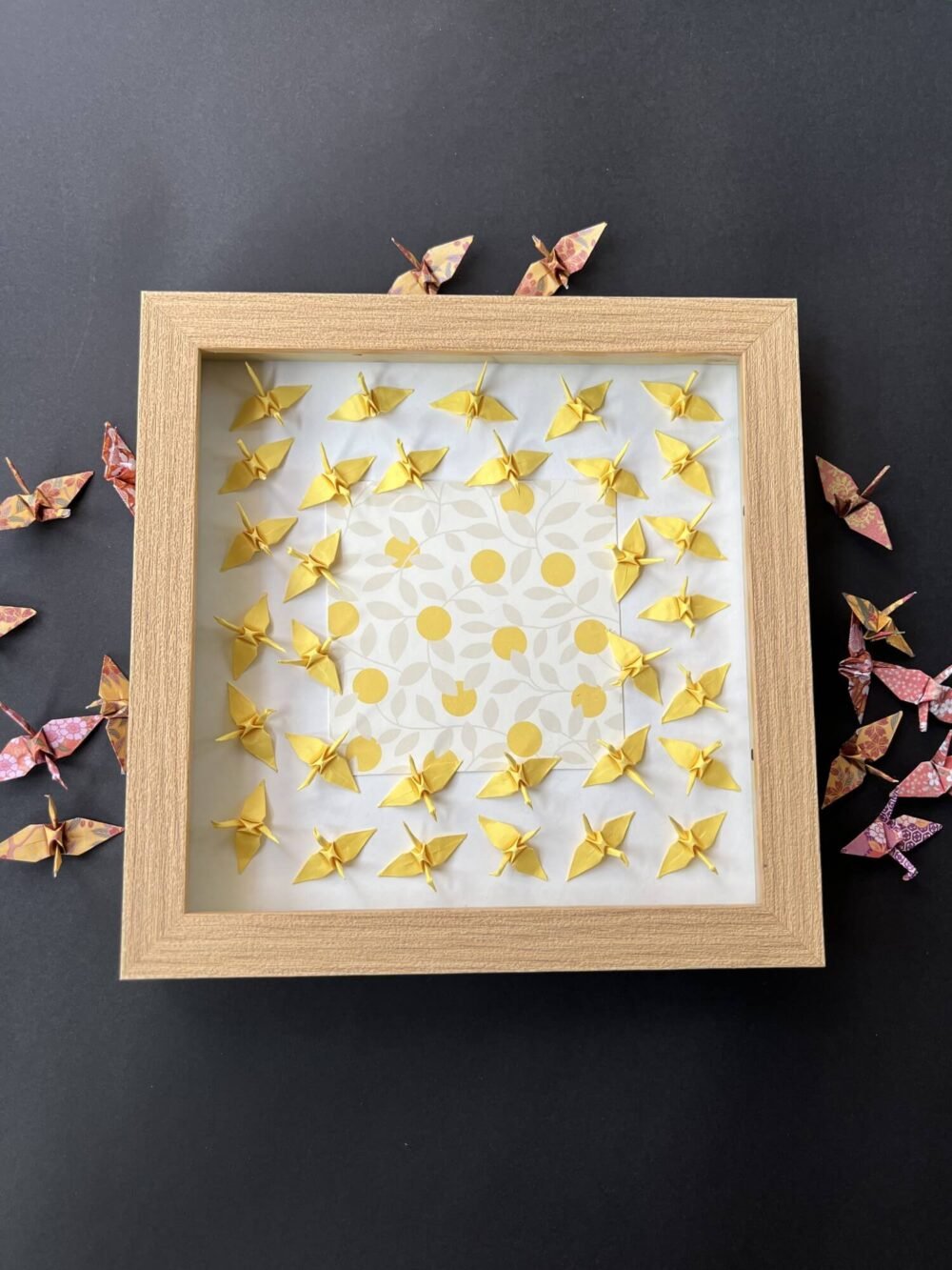 3D Yellow Origami Crane Wall Art