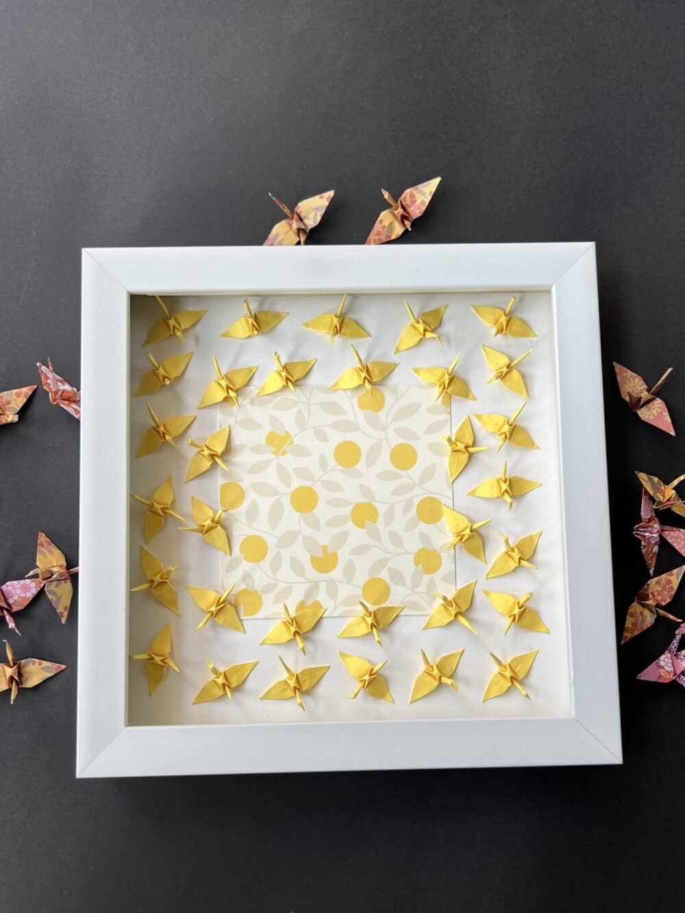 3D Yellow Origami Crane Wall Art