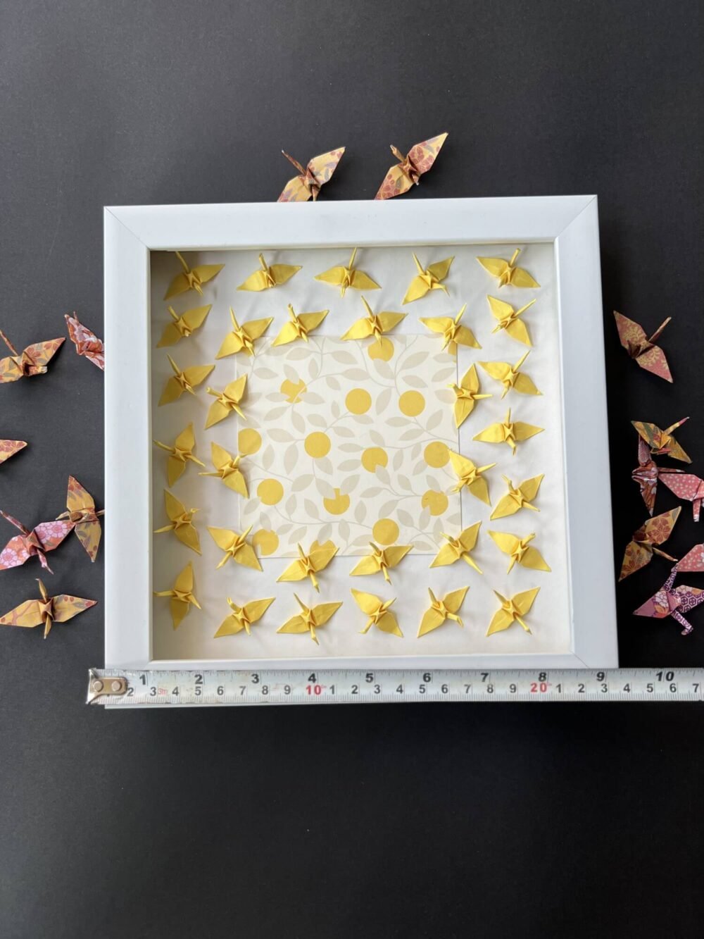 3D Yellow Origami Crane Wall Art