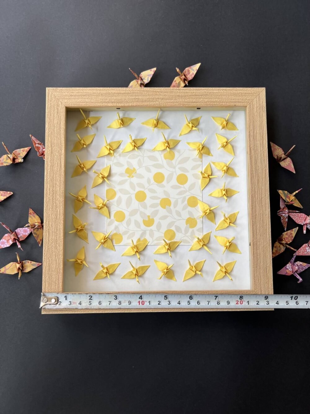 3D Yellow Origami Crane Wall Art