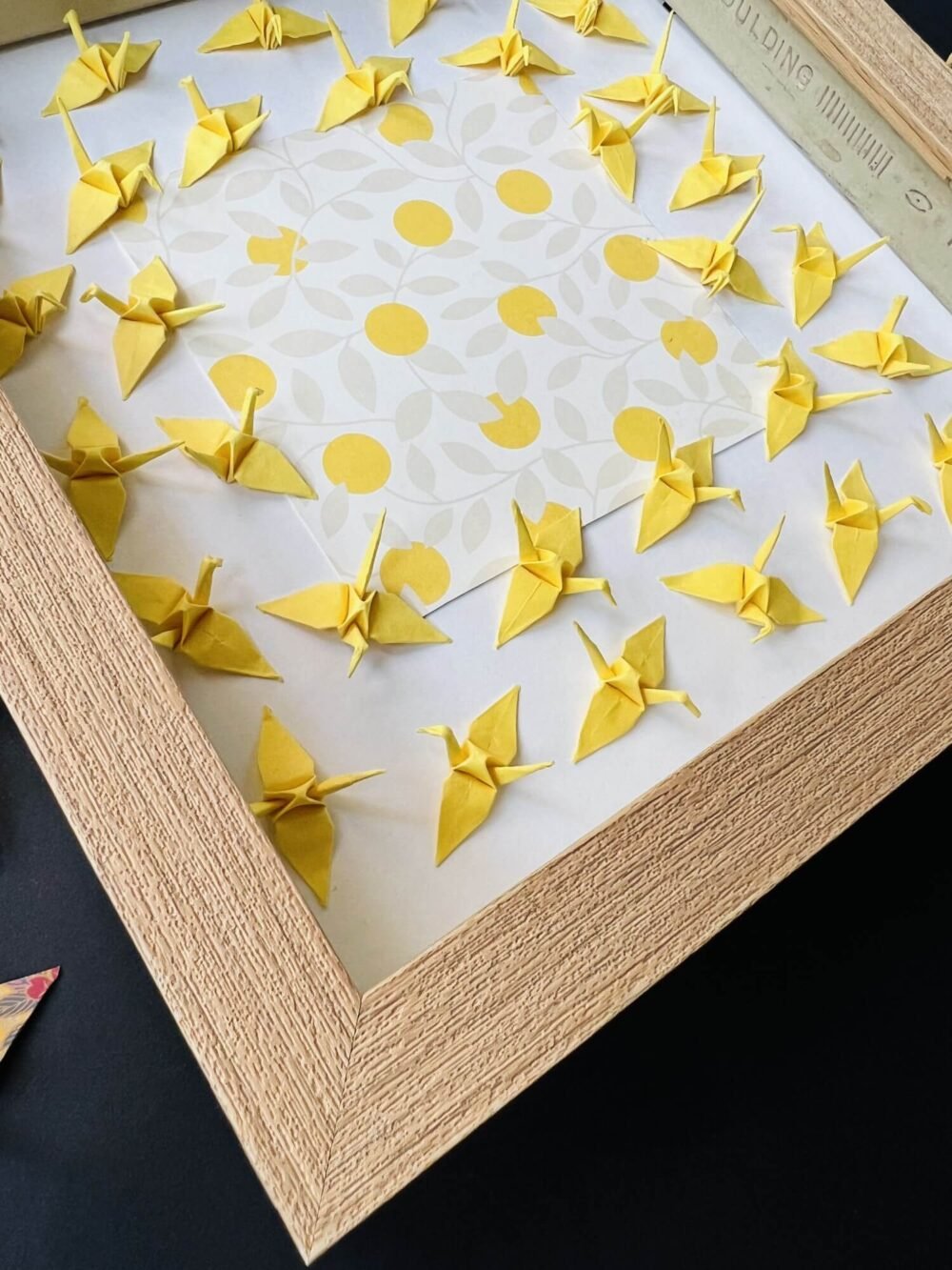 3D Yellow Origami Crane Wall Art