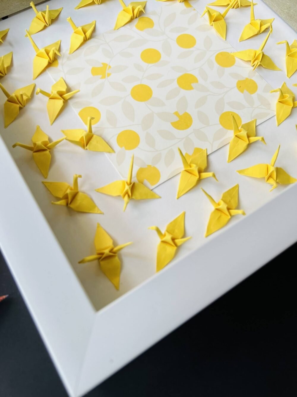 3D Yellow Origami Crane Wall Art