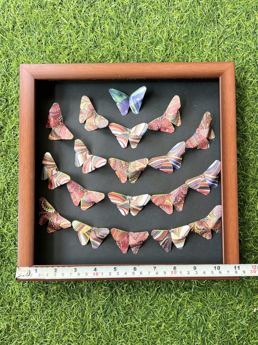 Vibrant 3D Marbled Pattern Origami Butterfly Wall Art